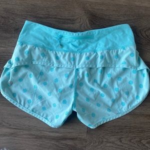 Teal blue Lulu lemon shorts, only worn once, washed and in perfect condition.